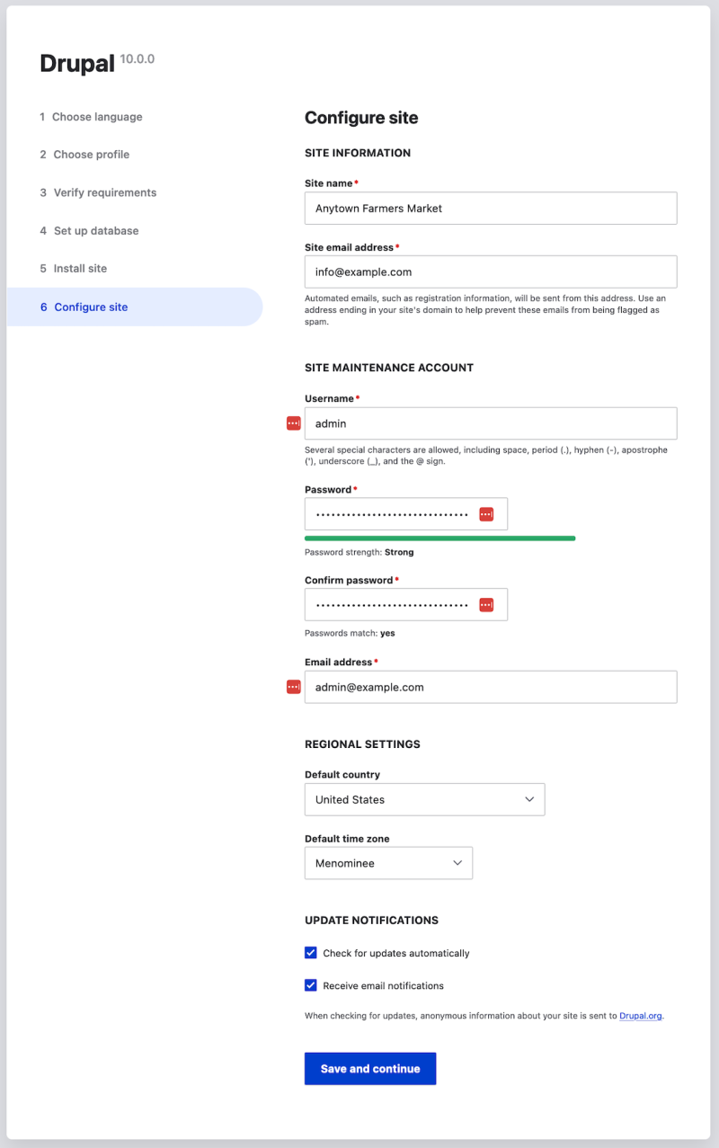 Configuration form