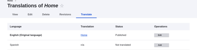 Adding a content translation