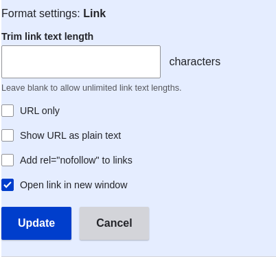 Link trim length