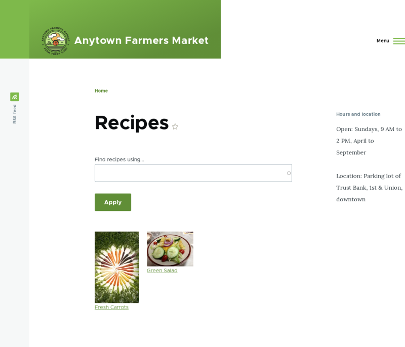 Recipes view